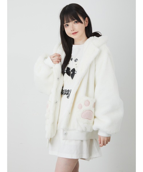 Ank Rouge(アンクルージュ)の「にくきゅうポッケ ねこコート(その他アウター・レディース・ブラック/ブルー/ピンク・M)」の16枚目の写真