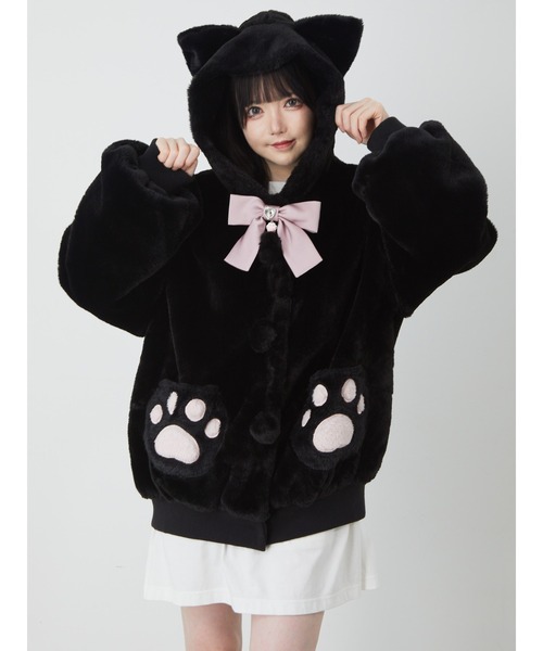 Ank Rouge(アンクルージュ)の「にくきゅうポッケ ねこコート(その他アウター・レディース・ブラック/ブルー/ピンク・M)」の6枚目の写真