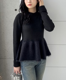 clear | シャギー切替ペプラムニットトップス≪STAY MOTION≫(ニット/セーター)