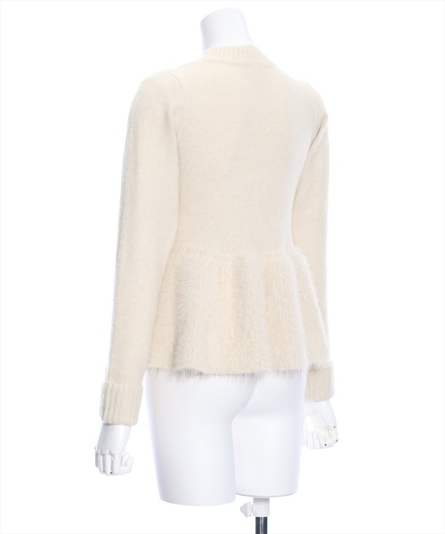 clear（クリア）の「シャギー切替ペプラムニットトップス≪STAY MOTION≫（ニット/セーター・レディース・ブラック/オフホワイト/ライトベージュ・F）」の16枚目の写真