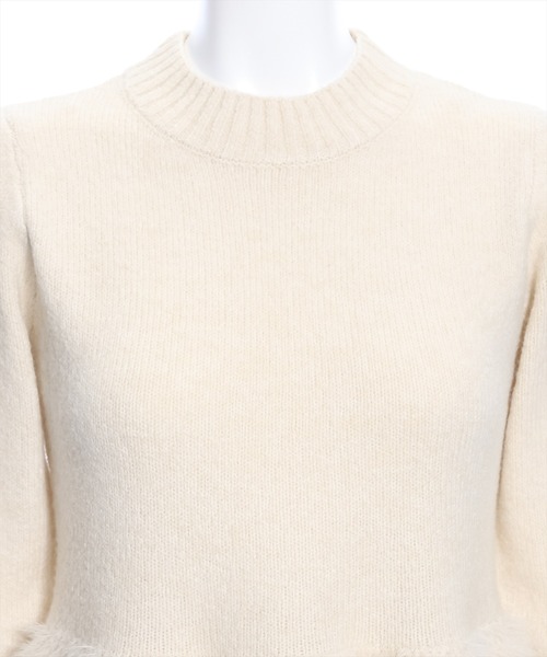 clear（クリア）の「シャギー切替ペプラムニットトップス≪STAY MOTION≫（ニット/セーター・レディース・ブラック/オフホワイト/ライトベージュ・F）」の18枚目の写真