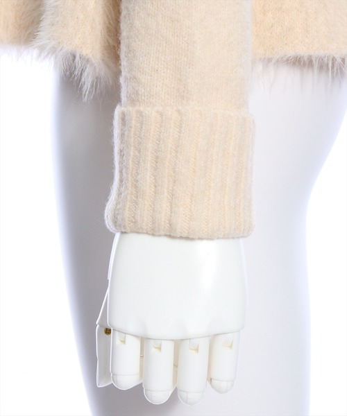 clear（クリア）の「シャギー切替ペプラムニットトップス≪STAY MOTION≫（ニット/セーター・レディース・ブラック/オフホワイト/ライトベージュ・F）」の20枚目の写真