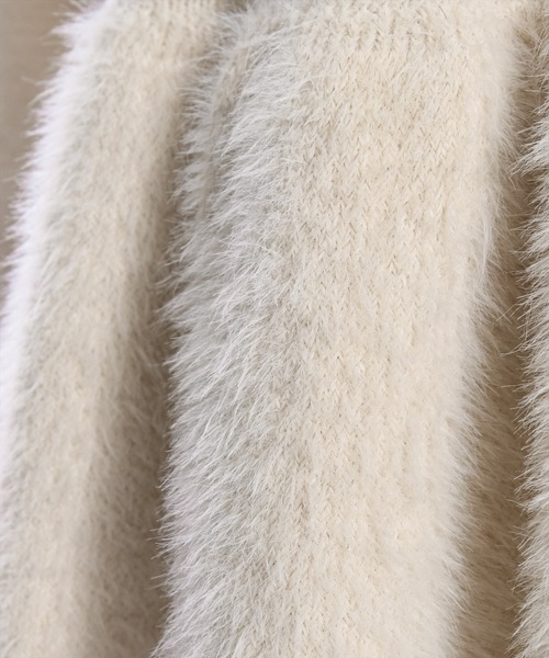 clear（クリア）の「シャギー切替ペプラムニットトップス≪STAY MOTION≫（ニット/セーター・レディース・ブラック/オフホワイト/ライトベージュ・F）」の22枚目の写真