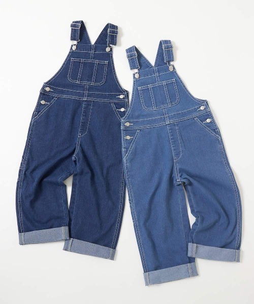 devirock（デビロック）の「楽デニム サロペット（サロペット/オーバーオール・キッズ・サックスブルー系1/ネイビー・130cm/110cm/140cm/160cm/100cm/150cm/120cm）」の17枚目の写真