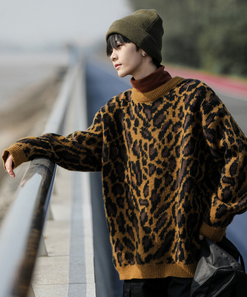 neos(ネオス)の「【neos -addictive design-】ルーズシルエット ジャガード 総柄 クルーネック ニット プルオーバー(ニット/セーター・メンズ・ネイビー/マスタード/ワインレッド/ブルー/グレー/ライトブラック/グリーン/テラコッタ/ブラック/ベージュ・LARGE/X-LARGE/MEDIUM)」の9枚目の写真