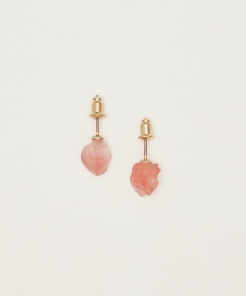 unsheer(アンシアー)の「gem stone pierce(ピアス(両耳用)・レディース・ホワイト×シルバー/ローズ系1/ライトグリーン系1/ローズ系2/ライトグリーン系2/ライトイエロー系2/ライトイエロー系1/ホワイト×ゴールド・FREE)」の8枚目の写真