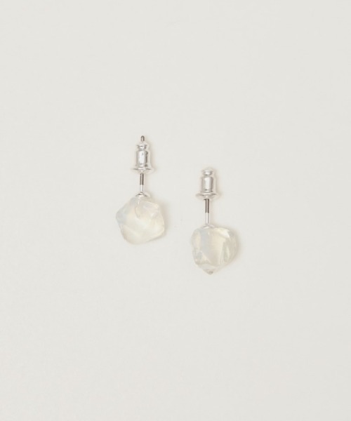 unsheer(アンシアー)の「gem stone pierce(ピアス(両耳用)・レディース・ホワイト×シルバー/ローズ系1/ライトグリーン系1/ローズ系2/ライトグリーン系2/ライトイエロー系2/ライトイエロー系1/ホワイト×ゴールド・FREE)」の14枚目の写真