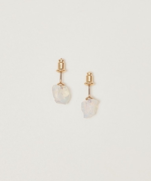 unsheer(アンシアー)の「gem stone pierce(ピアス(両耳用)・レディース・ホワイト×シルバー/ローズ系1/ライトグリーン系1/ローズ系2/ライトグリーン系2/ライトイエロー系2/ライトイエロー系1/ホワイト×ゴールド・FREE)」の15枚目の写真