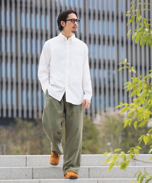 B:MING by BEAMS（ビーミングバイビームス）の「吸水速乾 オックス ボタンダウン シャツ（シャツ/ブラウス・メンズ・その他/サックスブルー/オフホワイト・X-LARGE/LARGE/MEDIUM/SMALL）」の4枚目の写真