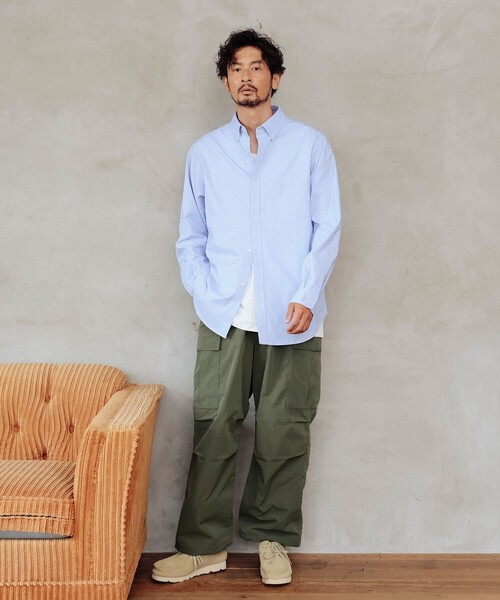 B:MING by BEAMS（ビーミングバイビームス）の「吸水速乾 オックス ボタンダウン シャツ（シャツ/ブラウス・メンズ・その他/サックスブルー/オフホワイト・X-LARGE/LARGE/MEDIUM/SMALL）」の11枚目の写真