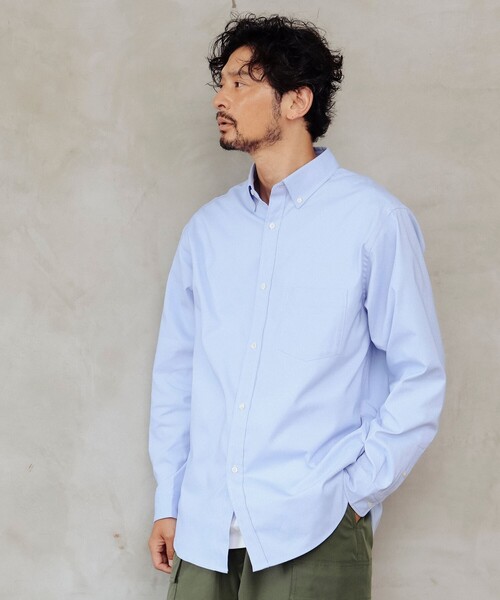B:MING by BEAMS（ビーミングバイビームス）の「吸水速乾 オックス ボタンダウン シャツ（シャツ/ブラウス・メンズ・その他/サックスブルー/オフホワイト・X-LARGE/LARGE/MEDIUM/SMALL）」の14枚目の写真