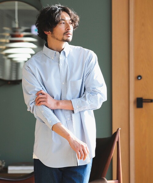 B:MING by BEAMS（ビーミングバイビームス）の「吸水速乾 オックス ボタンダウン シャツ（シャツ/ブラウス・メンズ・その他/サックスブルー/オフホワイト・X-LARGE/LARGE/MEDIUM/SMALL）」の22枚目の写真