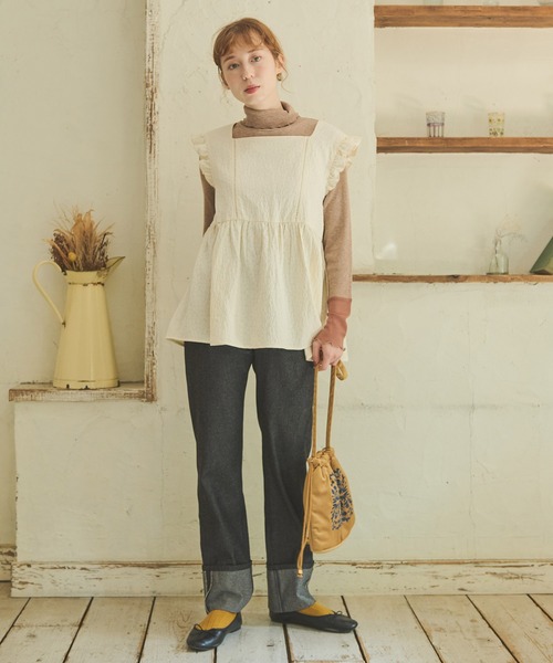 Crisp（クリスプ）の「ロールアップデニムパンツ（デニムパンツ・レディース・ブラック/ネイビー・FREE）」の3枚目の写真