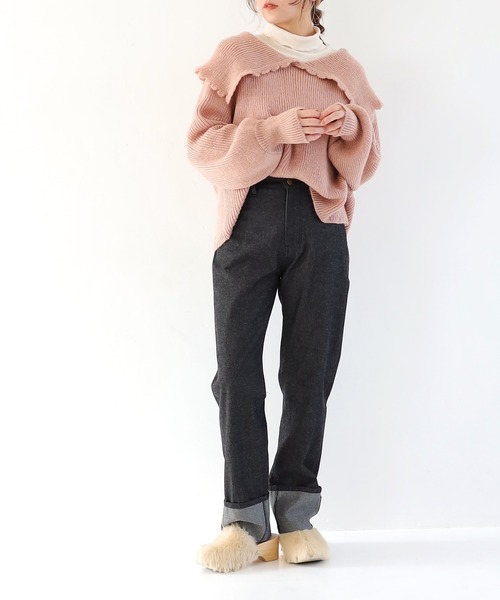 Crisp（クリスプ）の「ロールアップデニムパンツ（デニムパンツ・レディース・ブラック/ネイビー・FREE）」の7枚目の写真