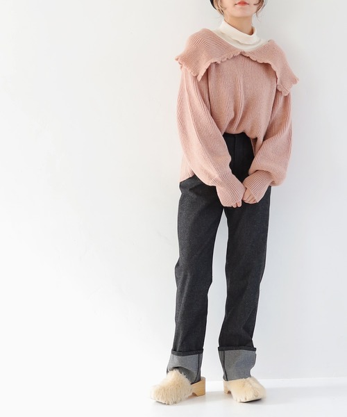 Crisp（クリスプ）の「ロールアップデニムパンツ（デニムパンツ・レディース・ブラック/ネイビー・FREE）」の16枚目の写真