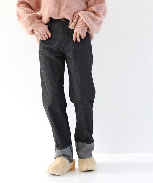 Crisp（クリスプ）の「ロールアップデニムパンツ（デニムパンツ・レディース・ブラック/ネイビー・FREE）」の4枚目の写真