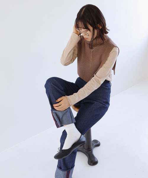 Crisp（クリスプ）の「ロールアップデニムパンツ（デニムパンツ・レディース・ブラック/ネイビー・FREE）」の17枚目の写真