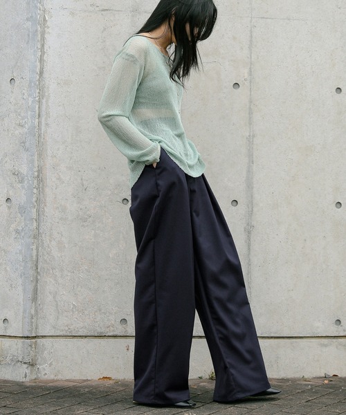 ディープタックワイドパンツ（スラックス）｜select MOCA（セレクト