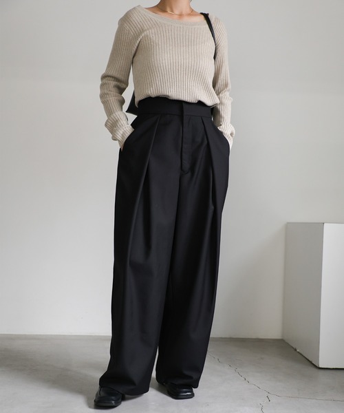 ディープタックワイドパンツ（スラックス）｜select MOCA（セレクト