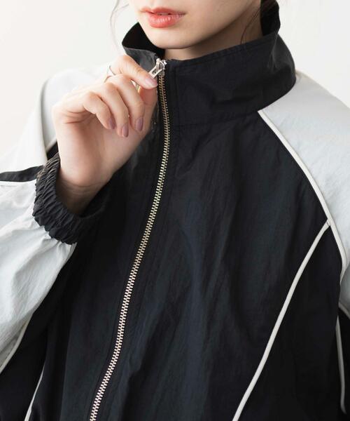 WEGO（ウィゴー）の「WEGO/ナイロントラックブルゾン（ブルゾン・レディース・サックスブルー/ブラック/ホワイト・FREE）」の7枚目の写真