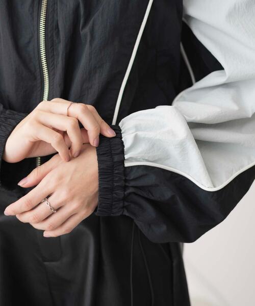 WEGO（ウィゴー）の「WEGO/ナイロントラックブルゾン（ブルゾン・レディース・サックスブルー/ブラック/ホワイト・FREE）」の8枚目の写真