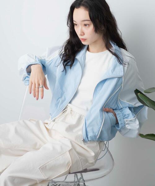 WEGO（ウィゴー）の「WEGO/ナイロントラックブルゾン（ブルゾン・レディース・サックスブルー/ブラック/ホワイト・FREE）」の19枚目の写真