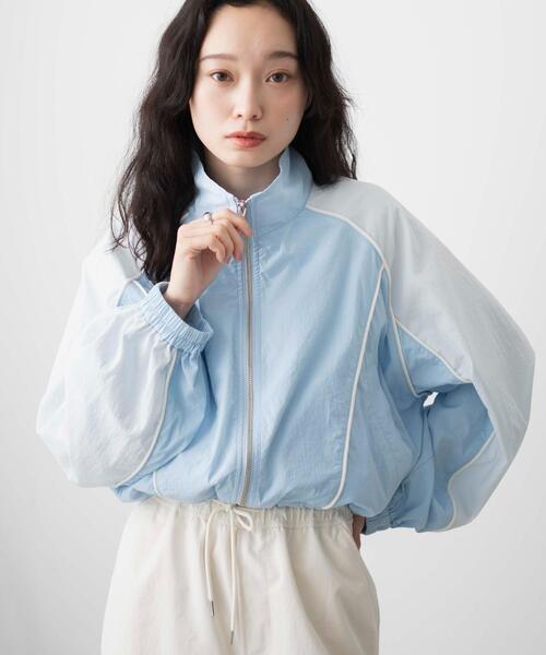 WEGO（ウィゴー）の「WEGO/ナイロントラックブルゾン（ブルゾン・レディース・サックスブルー/ブラック/ホワイト・FREE）」の20枚目の写真