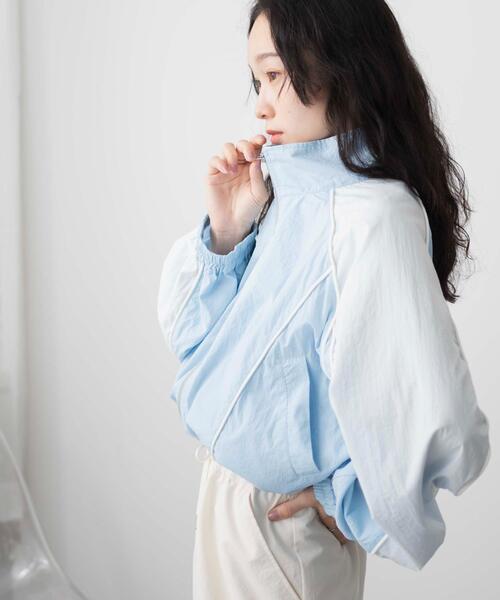 WEGO（ウィゴー）の「WEGO/ナイロントラックブルゾン（ブルゾン・レディース・サックスブルー/ブラック/ホワイト・FREE）」の21枚目の写真