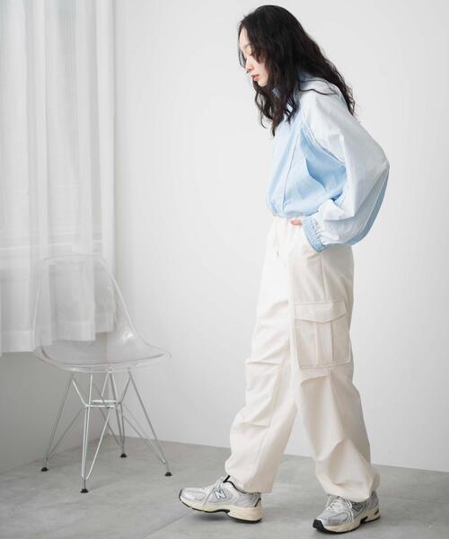 WEGO（ウィゴー）の「WEGO/ナイロントラックブルゾン（ブルゾン・レディース・サックスブルー/ブラック/ホワイト・FREE）」の22枚目の写真