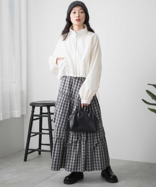 WEGO（ウィゴー）の「WEGO/ナイロントラックブルゾン（ブルゾン・レディース・サックスブルー/ブラック/ホワイト・FREE）」の14枚目の写真