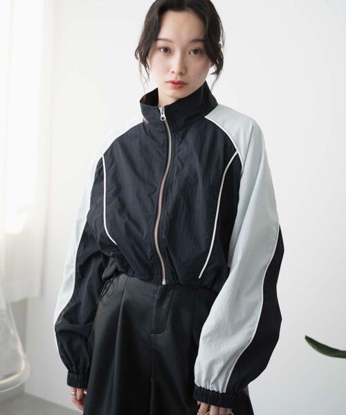 WEGO（ウィゴー）の「WEGO/ナイロントラックブルゾン（ブルゾン・レディース・サックスブルー/ブラック/ホワイト・FREE）」の15枚目の写真