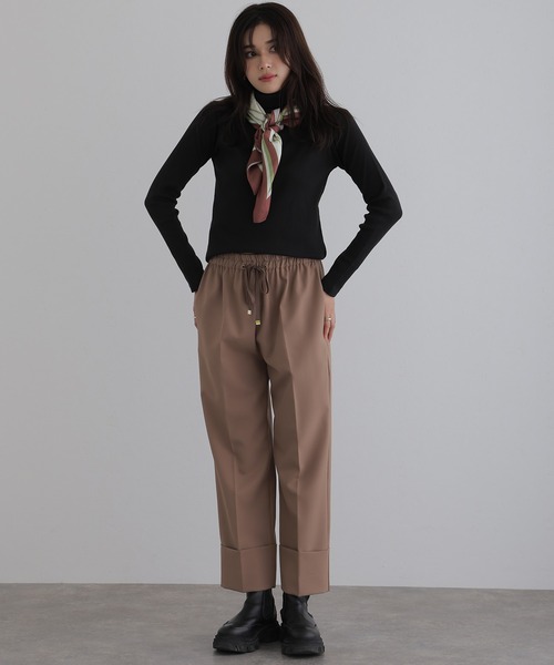 ElegChic(エレグシック)の「ハイネックリブプルオーバー(Tシャツ/カットソー・レディース・オフホワイト/ブラック/ベージュ・M/L/XL/3L/4L)」の19枚目の写真
