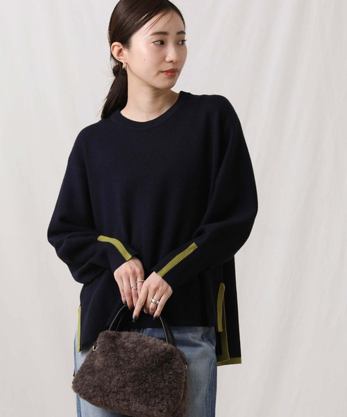 Gready Brilliant(グレディブリリアン)の「配色プレーティングニット(ニット/セーター・レディース・ホワイト×ブラック/ネイビー系・FREE)」の16枚目の写真