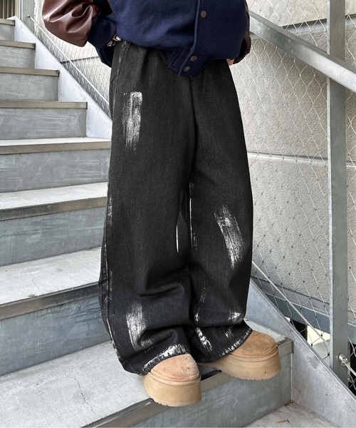 sedacle(セダクル)の「ハクペイントデニム(デニムパンツ・メンズ・インディゴブルー/ブラック・LARGE/MEDIUM/SMALL)」の11枚目の写真