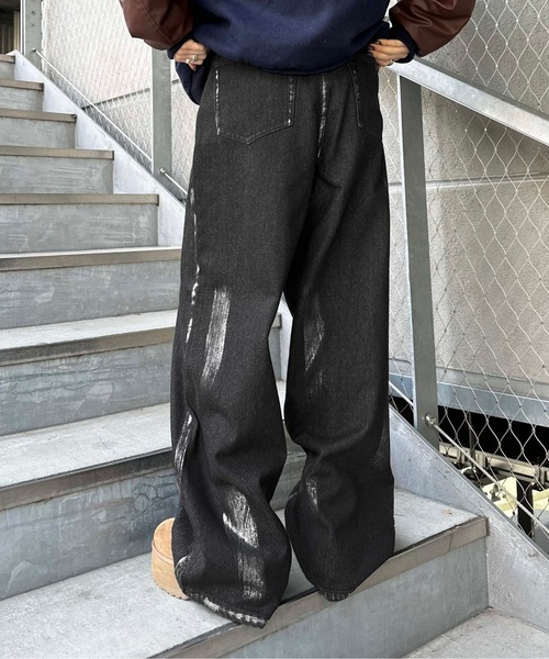 sedacle(セダクル)の「ハクペイントデニム(デニムパンツ・メンズ・インディゴブルー/ブラック・LARGE/MEDIUM/SMALL)」の4枚目の写真