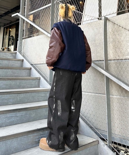 sedacle(セダクル)の「ハクペイントデニム(デニムパンツ・メンズ・インディゴブルー/ブラック・LARGE/MEDIUM/SMALL)」の7枚目の写真