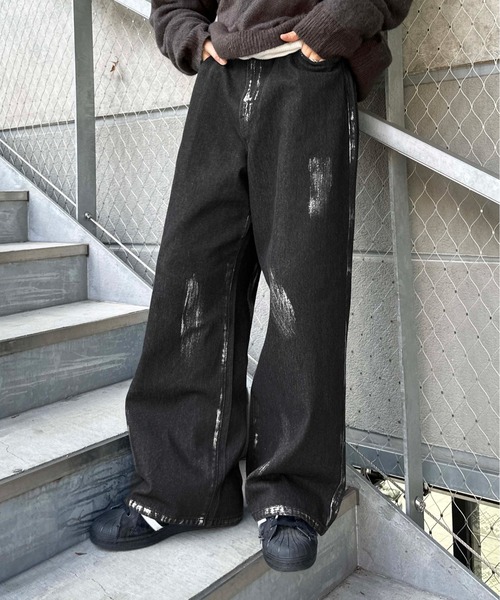 sedacle(セダクル)の「ハクペイントデニム(デニムパンツ・メンズ・インディゴブルー/ブラック・LARGE/MEDIUM/SMALL)」の9枚目の写真
