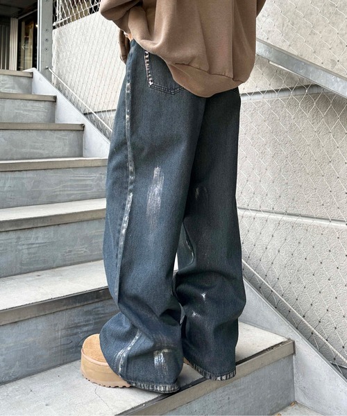 sedacle(セダクル)の「ハクペイントデニム(デニムパンツ・メンズ・インディゴブルー/ブラック・LARGE/MEDIUM/SMALL)」の15枚目の写真