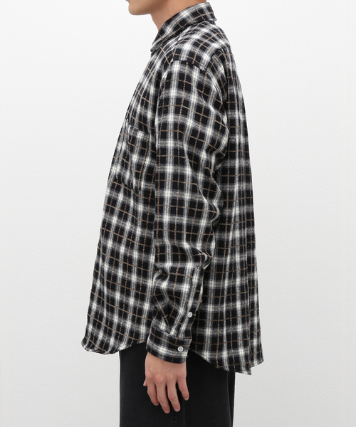 B.C STOCK(ベーセーストック)の「ネルチェックシャツ(シャツ/ブラウス・メンズ・グレー/ホワイト/ブラック系その他/グリーン・LARGE/MEDIUM)」の7枚目の写真