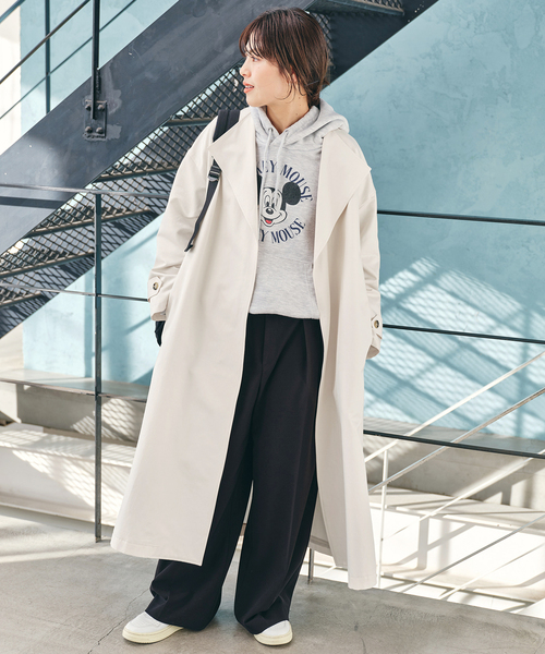 【価格お値下中】Spick&Span　ノーカラー春コート　ピンクベージュ　36 価格お値下中】Spick&Span ノーカラー春コート ピンクベージュ