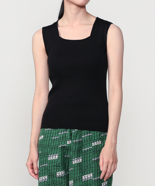 LE GLAZIK（ルグラジック）の「LE GLAZIK | フレンチスリーブニット WOMEN（ニット/セーター・レディース・グリーン系その他/オフホワイト/ブラック・36）」の4枚目の写真