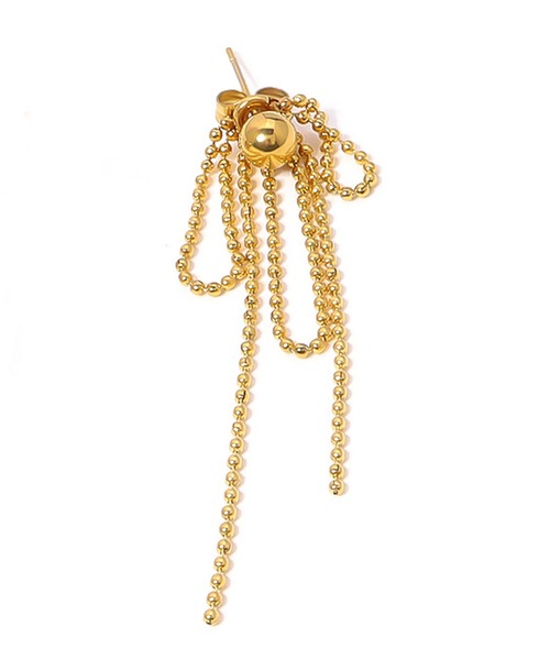 DiamondHearts（ダイヤモンドハーツ）の「片耳用 リボンチェーンピアス（ピアス（片耳用）・レディース・ゴールド・FREE）」の3枚目の写真