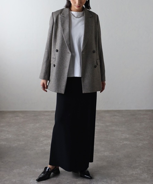 Bonjour Sagan（ボンジュールサガン）の「ストレッチニットスカート（スカート・レディース・ライトベージュ/ブラック・FREE）」の5枚目の写真