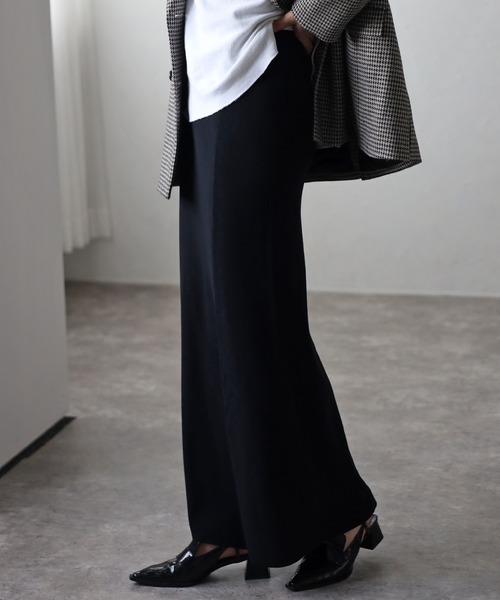 Bonjour Sagan（ボンジュールサガン）の「ストレッチニットスカート（スカート・レディース・ライトベージュ/ブラック・FREE）」の9枚目の写真