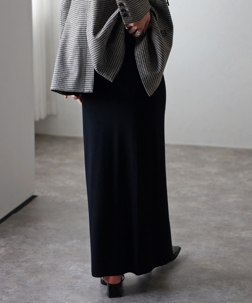 Bonjour Sagan（ボンジュールサガン）の「ストレッチニットスカート（スカート・レディース・ライトベージュ/ブラック・FREE）」の11枚目の写真