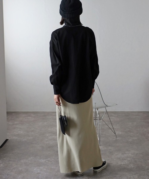 Bonjour Sagan（ボンジュールサガン）の「ストレッチニットスカート（スカート・レディース・ライトベージュ/ブラック・FREE）」の19枚目の写真