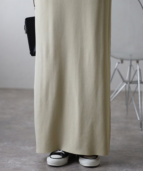 Bonjour Sagan（ボンジュールサガン）の「ストレッチニットスカート（スカート・レディース・ライトベージュ/ブラック・FREE）」の16枚目の写真