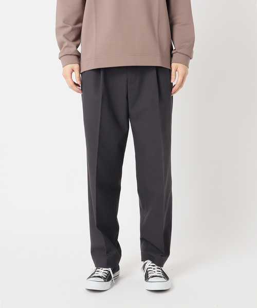 417 EDIFICE（フォーワンセブンエディフィス）の「【Reflax/リフラックス】ツイル ストレッチ イージーパンツ（スラックス・メンズ・ブラック/チャコールグレー/ブラウン・SMALL/MEDIUM/LARGE）」の6枚目の写真