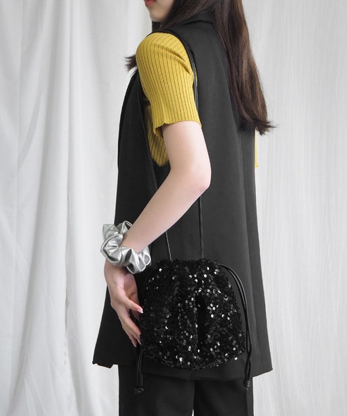 minia(ミニア)の「スパンコールドロストショルダー(ショルダーバッグ・レディース・シルバー/ブラック/マルチ・FREE)」の8枚目の写真