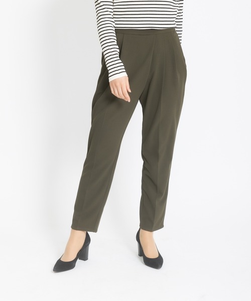 meeny miny（ミーニーマイニー）の「【meeny miny】[美シルエットシリーズ][セットアップ対応]伸洗テーパードパンツ（スラックス・レディース・アイボリー/ベージュ/ネイビー/ライトグレー/カーキ・MEDIUM）」の4枚目の写真